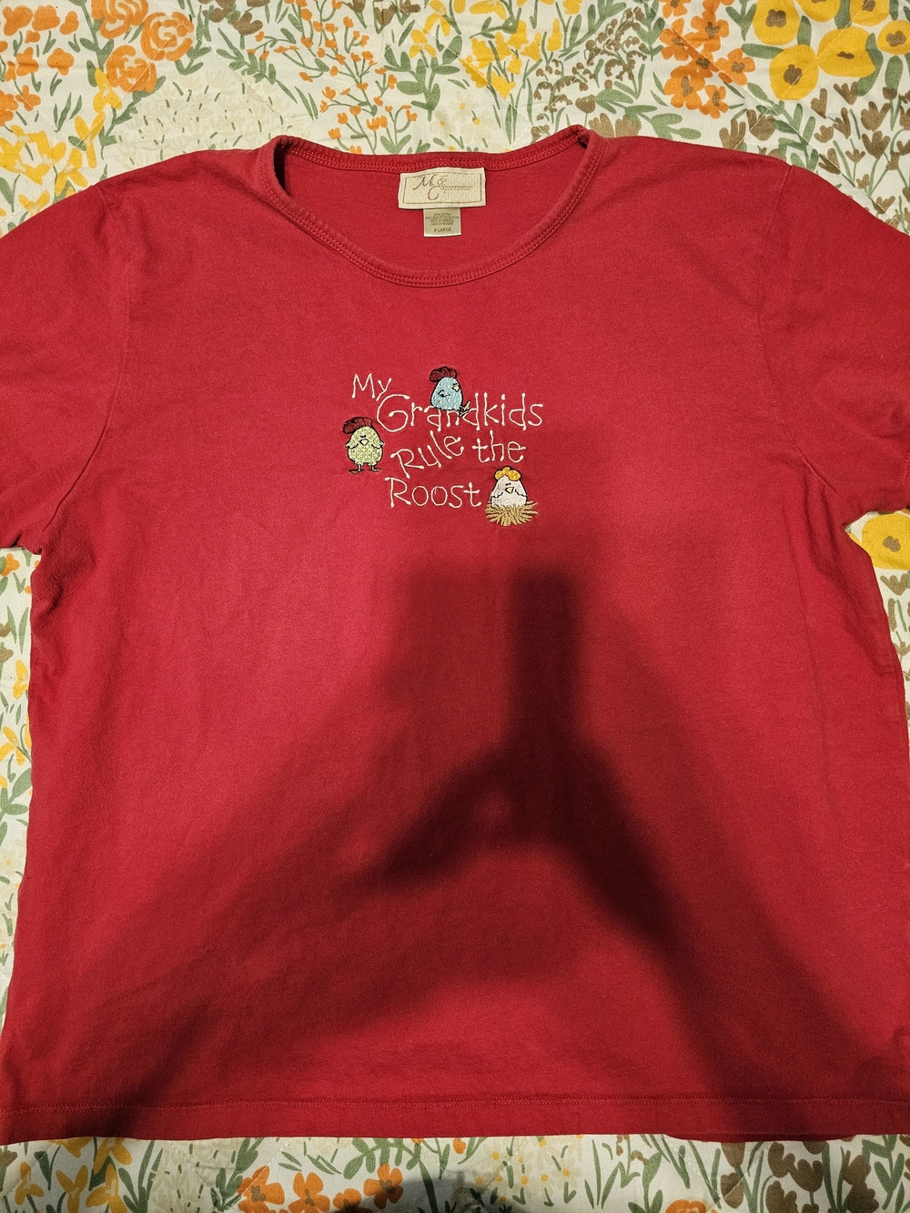 Women's 'My Grandkids Rule the Roost' Red Tee